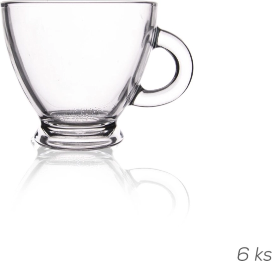 Cană din sticlă Roma 95 ml transparentă 6 buc