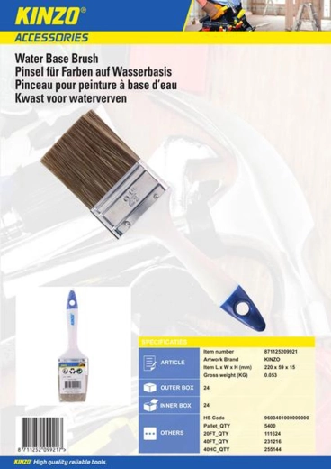 Pensulă plată Kinzo 60 mm