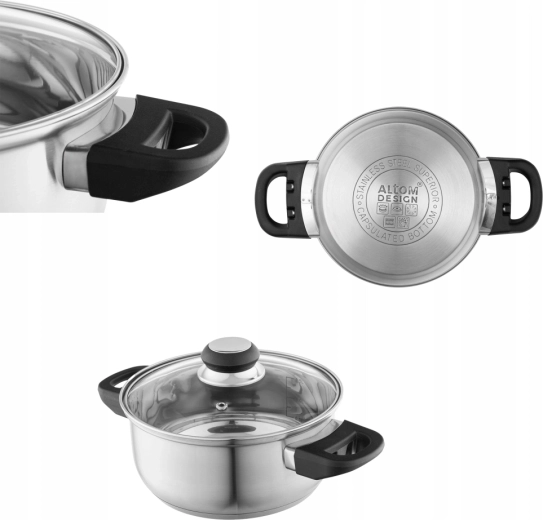 Oală din inox Altom Design Emilio 1,9 l cu capac 18 cm