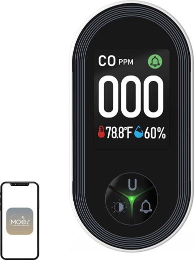 Detector de monoxid de carbon (CO) Moes cu ecran LCD color