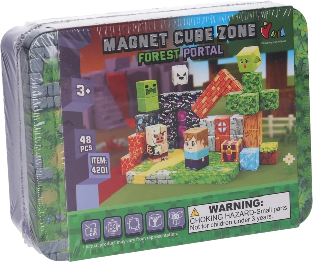 Set de construcție Magnet cube zone forest portal (48 de piese)