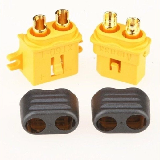 Conector AMASS XT60-L cu capac și talpă de montaj - 1 pereche