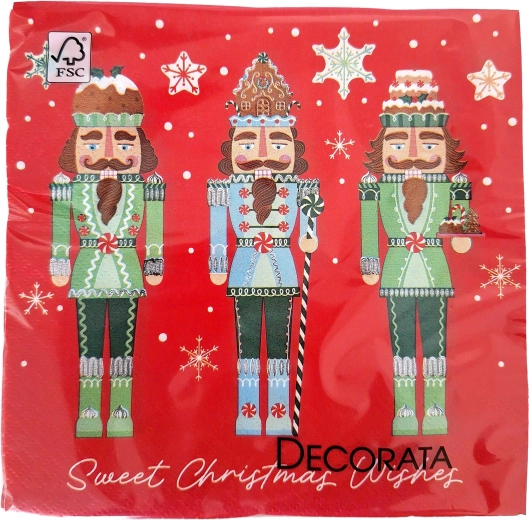 Șervețele de hârtie de Crăciun, 3 straturi, 33 × 33 cm