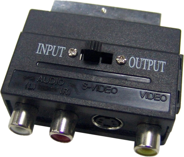 Adaptor bidirecțional Sencor SCART la 3× RCA și S-Video