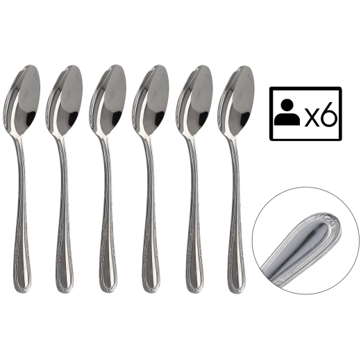 Set de 6 lingurițe pentru ceai Natalia din oțel inoxidabil