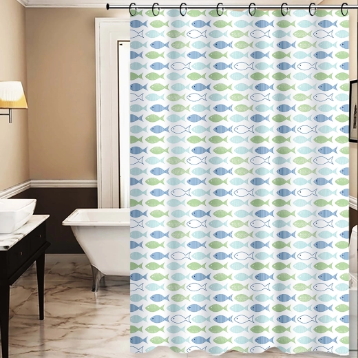 Perdea de duș Toro Premium 178 × 199 cm cu motiv peștișori