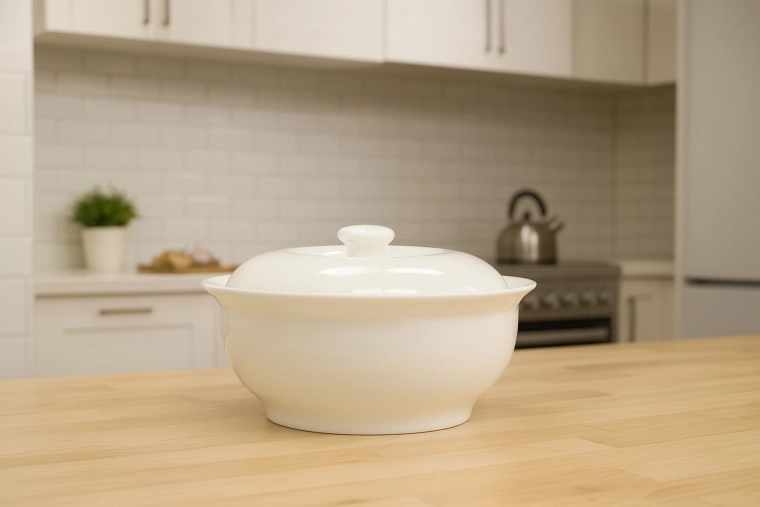 Bol din porțelan cu capac 1,5 l