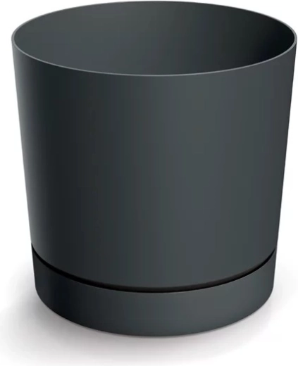 Ghiveci cu farfurioară TUBO P 58 cm gri închis