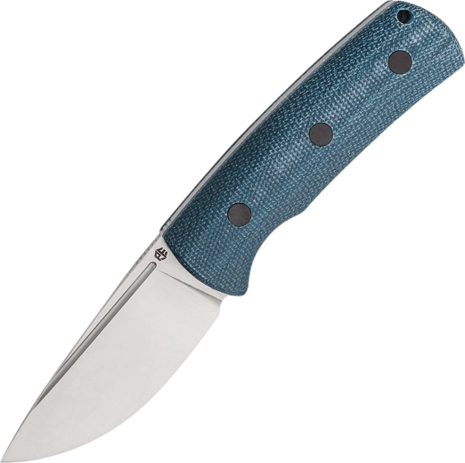 Petrified Fish Beluga cuțit outdoor 9,2 cm, satin, Micarta albastră, teacă Kydex