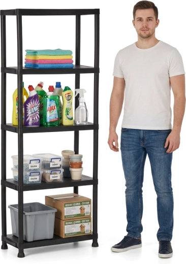 Cinci rafturi solide cu capacitate de 25 kg