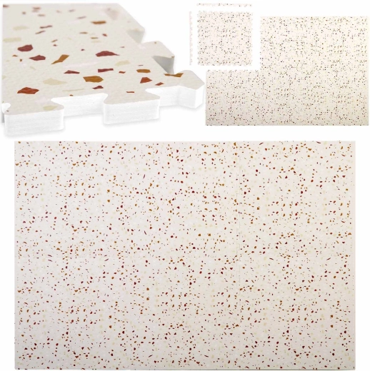 Covoraș puzzle din spumă Ricokids terrazzo 175 × 118 cm - 6 piese