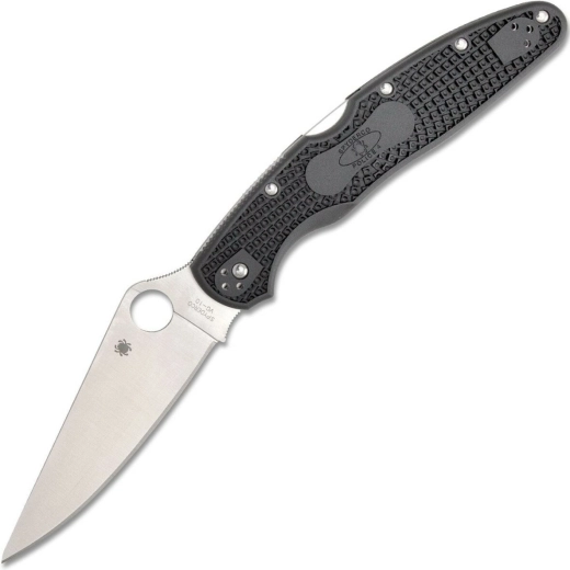 Spyderco Police 4 Lightweight cuțit de buzunar 11,3 cm, satin, negru, FRN