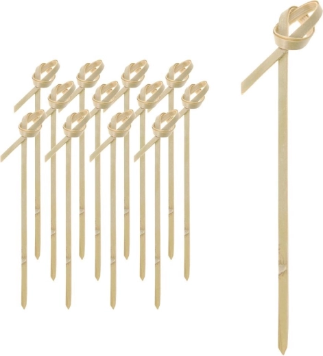 Bețișoare de bambus pentru petrecere cu nod 9 cm, 50 buc.