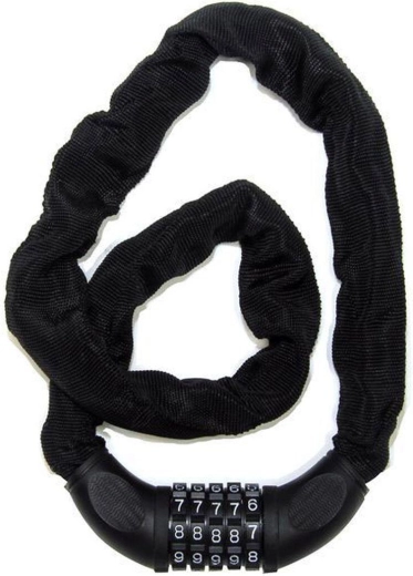 Lacăt cu cod pe lanț cu husă textilă RICHTER, negru