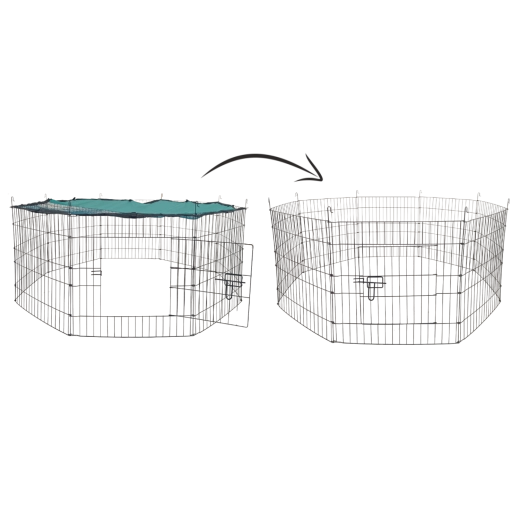 Țarc de exterior pentru animale cu plasă de umbrire, 8 panouri 56 × 57 cm