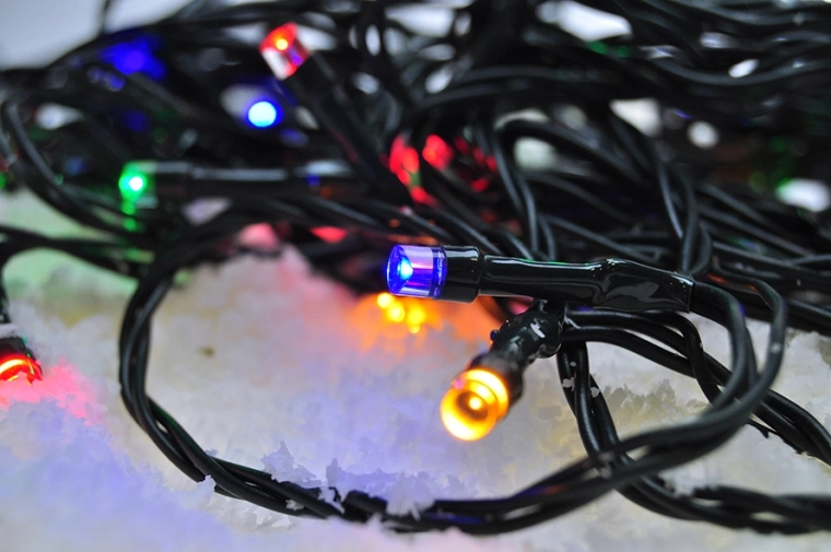 Solight ghirlandă LED de Crăciun pentru exterior, 200 LED-uri, multicoloră, 8 moduri, temporizator, IP44