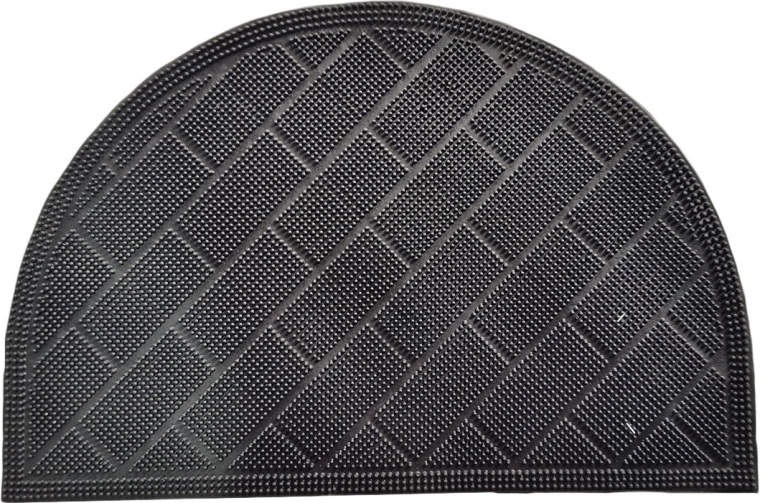 Covoraș din cauciuc semicircular 40 × 60 cm negru