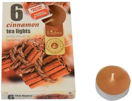 Lumânări tip pastilă parfumate cu scorțișoară, 6 buc.