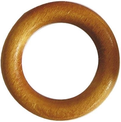 Inele din lemn pentru bare de perdea, deschise la culoare (10 buc.)