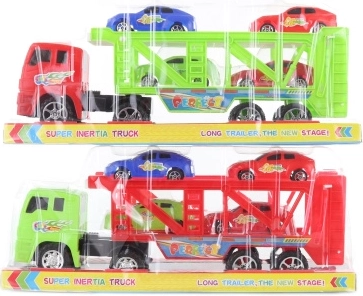 Set de joacă camion transportor cu 4 mașinuțe