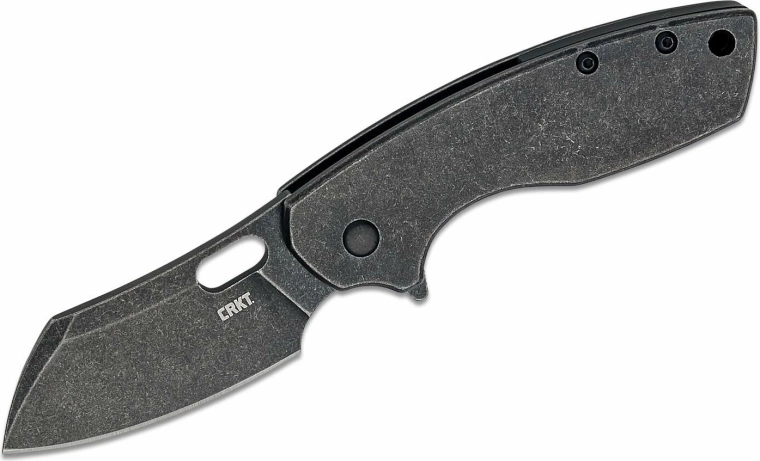 CRKT Pilar Large Black cuțit de buzunar 6,8 cm, Black Stonewash, tot metal