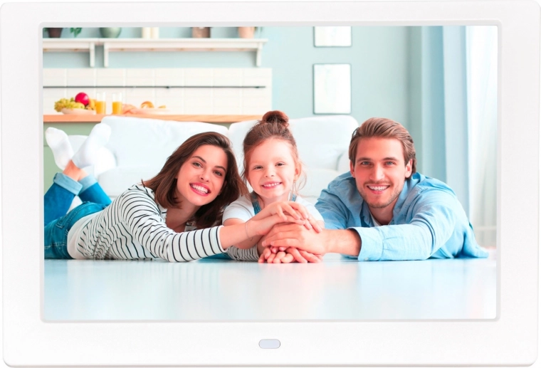 Ramă foto digitală 10,1" albă cu ecran IPS