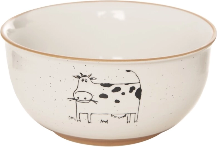 Bol ceramică „Fermă” cu motiv de vacă 13,5 cm