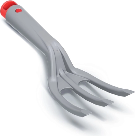 Cultivator manual cu 3 colți din ABS, gri