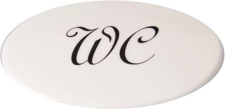 Plăcuță pentru ușă WC pentru set, plastic alb