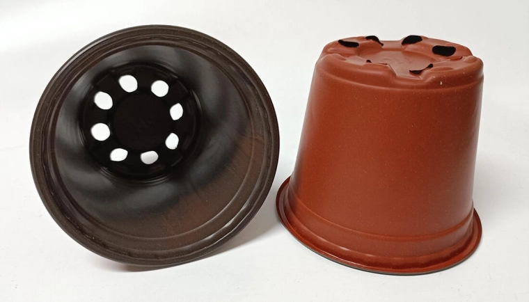 Ghiveci ușor 10,7 cm teracotă/negru