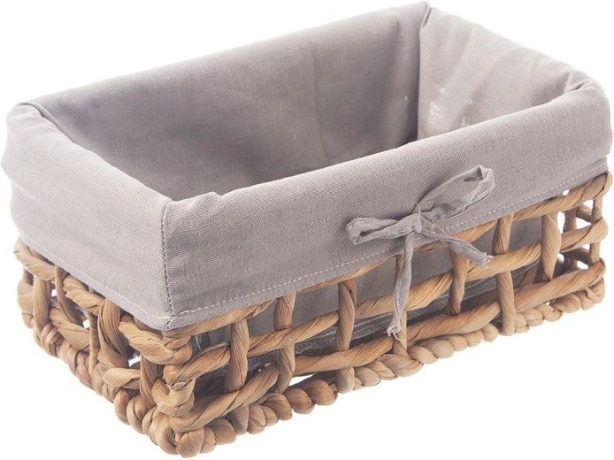 Coș de depozitare natural cu insert textil 26,5 × 17 × 12,5 cm