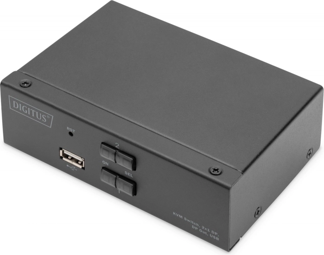 Comutator KVM cu 2 porturi DisplayPort 4K 60 Hz cu USB și audio