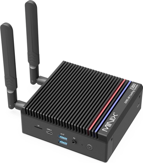 Mini PC MINIX Z350 fără ventilator, Intel Core i3‑N350, 16 GB RAM, 512GB NVMe SSD, 4K HDMI, Wi‑Fi 6