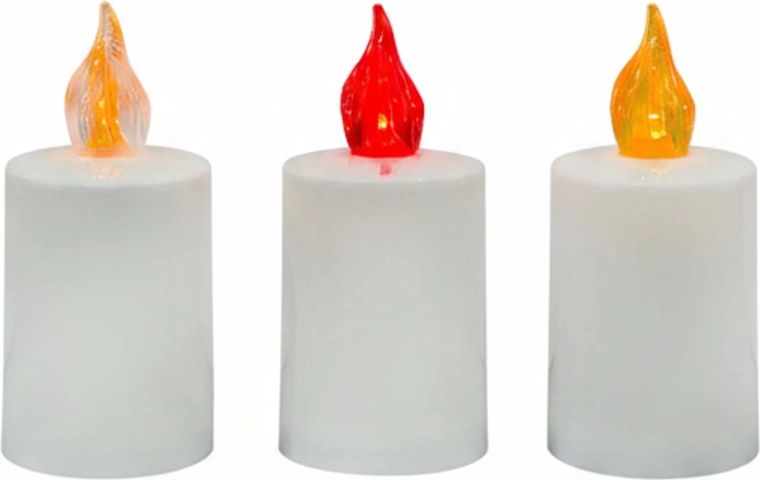Lumânare LED pentru cimitir, cu lumină albă caldă - 1 bucată
