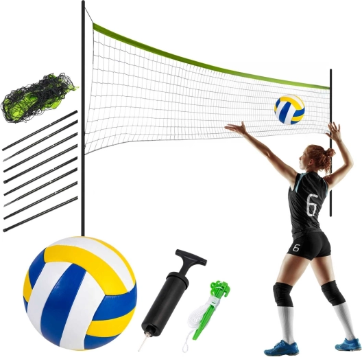 Plasă cu suport pentru volei și badminton Neo-Sport 570 cm