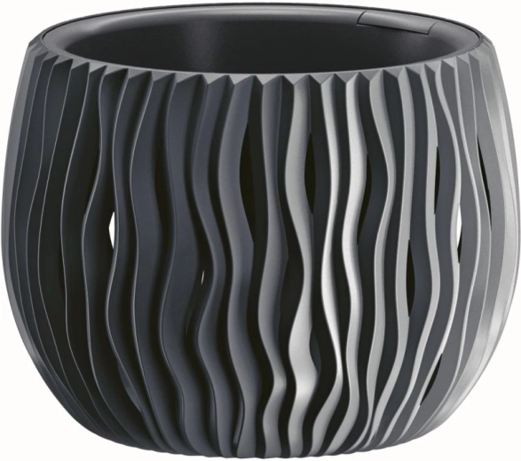 Ghiveci Sandy Bowl cu insert 18 cm antracit