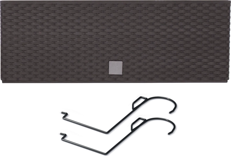 Jardinieră suspendată din ratan cu insert 58 cm antracit