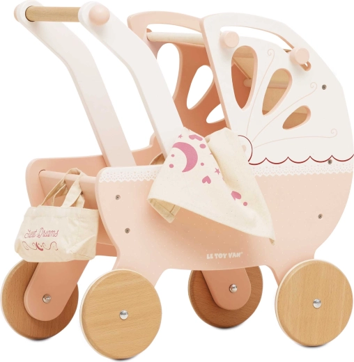 Le Toy Van cărucior din lemn pentru păpuși Sweetdreams