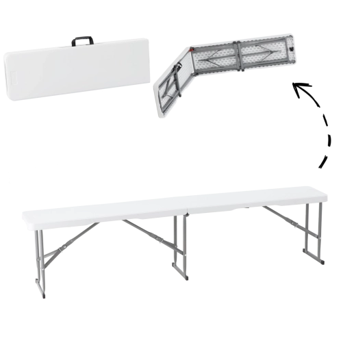 Bancă turistică și pentru catering pliabilă 180 × 28 × 43,5 cm