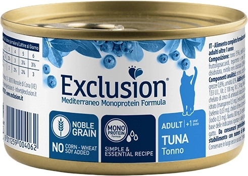 Exclusion Adult Cat conservă pentru pisici cu ton 85 g