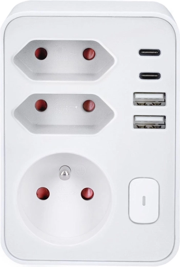 Solight distribuitor de prize cu încărcare rapidă USB 20 W PD, alb