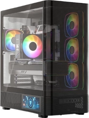 Carcasă PC MODECOM Volcano AQ400 ARGB Midi Tower neagră