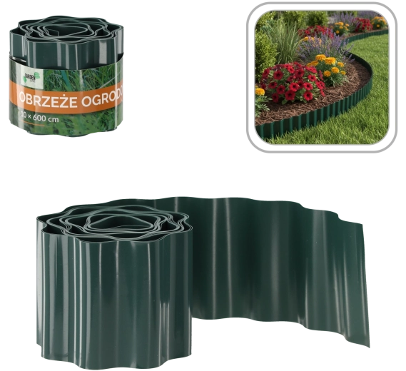 Bordură de grădină 10 × 600 cm verde