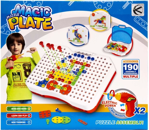 Set educațional creativ de înșurubare în valiză cu unelte - 1 bucată