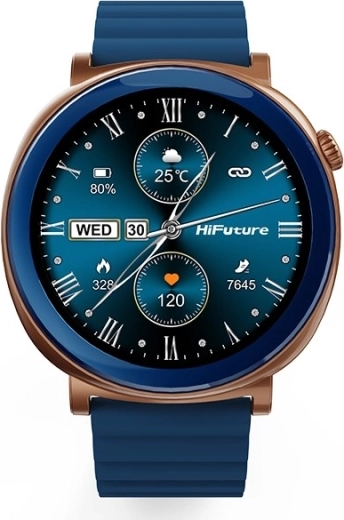 Ceas inteligent Aurora cu ecran AMOLED și apeluri AI – albastru