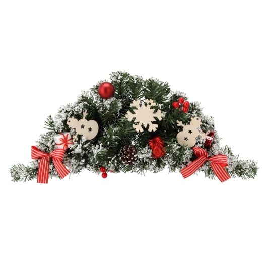 Coroniță de Crăciun suspendată 60 cm alb-roșu