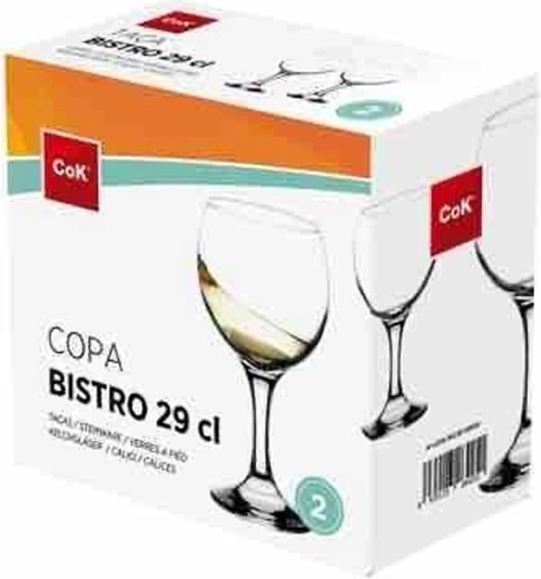 Set de pahare pentru vin Bistro 290 ml, 2 bucăți, sticlă