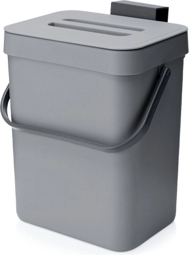 Coș de gunoi suspendat gri, 3 l