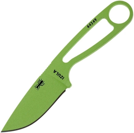 ESEE Izula – cuțit de gât 7,3 cm, verde, oțel carbon, teacă din plastic