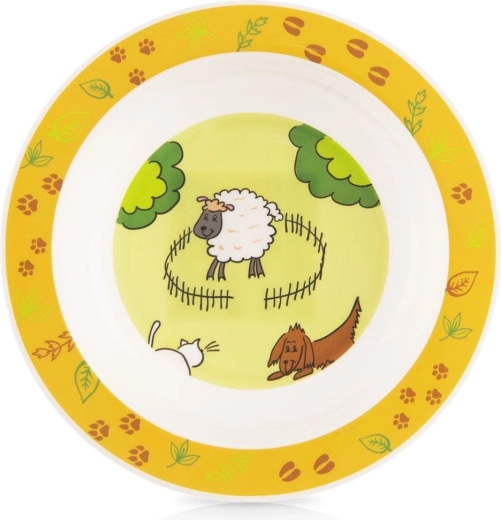 Farfurie adâncă pentru copii cu motiv fermă, 16 cm, 350 ml
